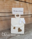 Köszönetajándék-doboz cukrozott mandulával, csoki szívvel