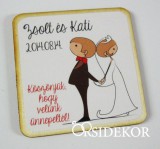 Köszönetajándék esküvői fényképes hűtőmágnes, 5x5cm