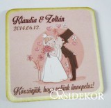 Köszönetajándék esküvői fényképes hűtőmágnes, 5x5cm