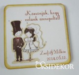 Köszönetajándék esküvői fényképes hűtőmágnes, 5x5cm
