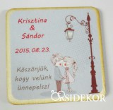 Köszönetajándék esküvői fényképes hűtőmágnes, 5x5cm