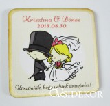 Köszönetajándék esküvői fényképes hűtőmágnes, 5x5cm