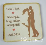 Köszönetajándék esküvői fényképes hűtőmágnes, 5x5cm