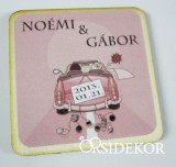 Köszönetajándék esküvői fényképes hűtőmágnes autós