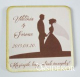 Köszönetajándék esküvői fényképes hűtőmágnes jegyespár