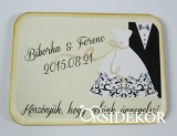 Köszönetajándék esküvői hűtőmágnes, 5x7 cm