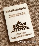 Köszönetajándék esküvői hűtőmágnes fából