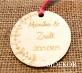 Köszönetajándék fa kulcstartó