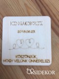 Köszönetajándék fából magyaros- poháralátét