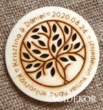 Köszönetajándék fából - poháralátét