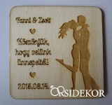 Köszönetajándék fából - poháralátét