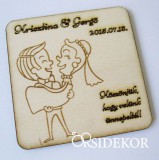 Köszönetajándék fából - poháralátét