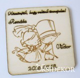 Köszönetajándék fából - poháralátét