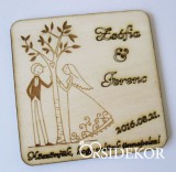 Köszönetajándék fából - poháralátét