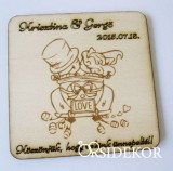 Köszönetajándék fából - poháralátét