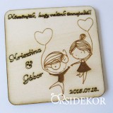 Köszönetajándék fából - poháralátét