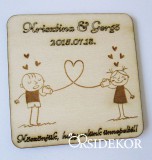 Köszönetajándék fából - poháralátét