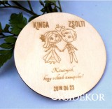 Köszönetajándék fából - poháralátét