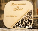 Köszönetajándék fából - poháralátét csipkés