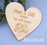 Köszönetajándék fából - poháralátét szíves