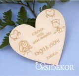 Köszönetajándék fából - poháralátét szíves