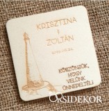 Köszönetajándék fából világitó torony - poháralátét