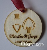 Köszönetajándék modern, fa kulcstartó