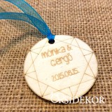 Köszönetajándék modern, fa kulcstartó