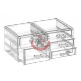 Kozmetikai tároló 24x14x11 cm 5 fiókos