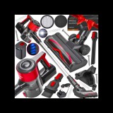 Kraft&Dele Vezeték nélküli akkus porzsák nélküli álló porszívó 3 in 1, 2500 mAh, HEPA szűrő, LED világítással