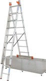 KRAUSE 129741 MONTO Tribilo létrafokos sokcélú létra, háromtagú, lépcsőfunkcióval 3x8 fokos