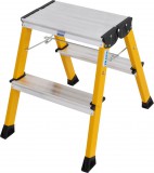 KRAUSE 130044 MONTO Treppy két oldalon járható összecsukható fellépő sárga 2x2 fokos