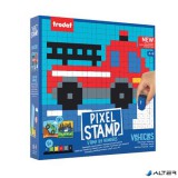 Kreatív foglalkoztató füzet, bélyegzős, TRODAT "Creativ Pixelstamp", járművek