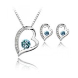 KRISTÁLYOS SZÍV - ÉKSZER SZETT