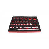 KROFtools Körmös kulcs készlet, 3/8" + 1/2" + 3/4", 32 részes hidraulikakulcs hollander készlet (8568)
