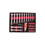 KROFtools Racsni-csillag-villáskulcs és 1/4" bitkészlet szerszám tálca, szivacs, 45 db szerszám (8569)