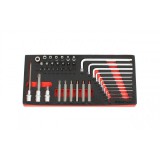 KROFtools Torx és E-Torx bit- és dugókulcs készlet, L-kulcsokkal, 43 részes (8575)