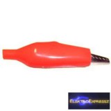 Krokodil csipesz, közepes, piros