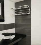 Króm design radiátor - Radox Smart U 315x800 mm krómozott törölközőszárító fűtőtest polc