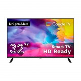 Kruger&Matz 32" HD Google TV 5.0, DVB-T2/S2/T/C H.265 HEVC Televízió