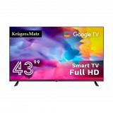 Kruger&Matz 43" FHD Google TV, DVB-T2/S2/T/C H.265 HEVC Televízió