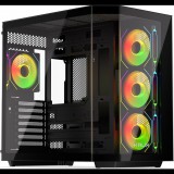 Krux Empero Midi Torony Számítógépház + 3db 120mm ARGB ventilátor - Fekete (KRXD010)