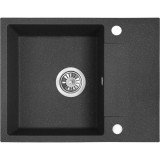KUCHINOX RIO MINI minicsepptálcás gránit fekete mosogató szifonnal,  56x44x17,5 cm