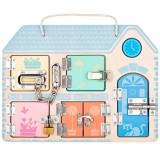 Kulcsok és zárak matatófal készségfejlesztő játék - Woodyland