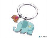 Kulcstartó, 2 charm dísszel, TROIKA &#039;Elefántok&#039;, vegyes színek