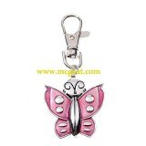 Kulcstartó-óra rózsaszín lepkés