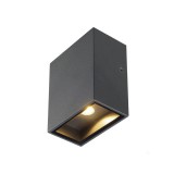Kültéri Fali lámpa, antracit, 3000K melegfehér, 260 lm, CRI 96, 110°, SLV Quad 1 XL 232435