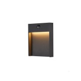 Kültéri Fali lámpa, mozgásérzékelővel, antracit, 3000K/4000K CCT kapcsolóval, 600 lm, CRI 80, SLV Flatt 1002954