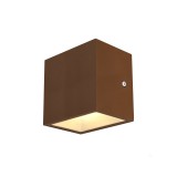 Kültéri Fali lámpa, rozsda, 3000K melegfehér, 1120 lm, CRI 80, 105°, SLV Sitra Cube 1002034