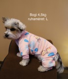 Kutyaruha - Meleg, overál vagy overall kezeslábas szarvasos mintával - kétféle színben - S - kék